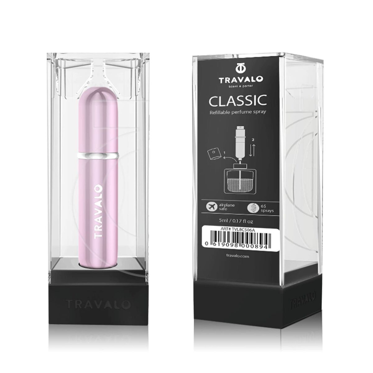 Oppladbar forstøver Travalo Classic HD Rosa 5 ml